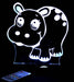 Jungle Hippo - 3D LED Night Light 7 Colours + Remote Control - Kustombox