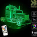 Kenworth Semi Truck C509 - 3D LED Night Light 7 Colours + Remote Control - Kustombox