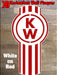 Kenworth Truck Logo Wall Mounted Plaque Acrylic Collectors Item - KustomboxWall PlaqueKustomboxRed On White 300mm