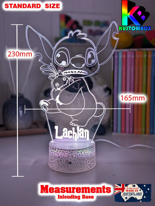 Lilo & Sitch & Scrump Personalised Name 3d LED Night Light lamp for Children - KustomboxDisneyKustomboxStandard Size