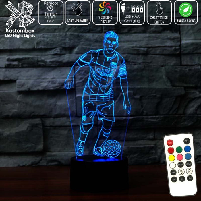 Lionel Messi Argentine footballer player - 3D LED Night Light 7 Colours + Remote Control - Kustombox