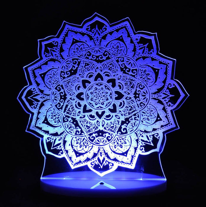 Mandala Flower - 3D LED Night Light 7 Colours + Remote Control - KustomboxNight Lights & Ambient LightingKustomboxStandard