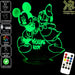 Mickey Mouse & Donald Duck Personalised Name Disney- 3D LED Night Light 7 Colours + Remote Control - Kustombox