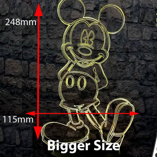 Mickey Mouse Standing Disney 3D - LED Night Light 7 Colours + Remote Control - Kustombox