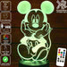 Mickey Mouse Stting Disney- 3D LED Night Light 7 Colours + Remote Control - Kustombox
