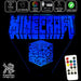 Minecraft Logo - 3D LED Night Light 7 Colours + Remote Control - Kustombox