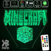 Minecraft Logo - 3D LED Night Light 7 Colours + Remote Control - Kustombox
