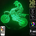 Motorcross Dirt Trail Motorbike Personalised Name 3D LED Night Light 7 Colours + Remote Control - Kustombox