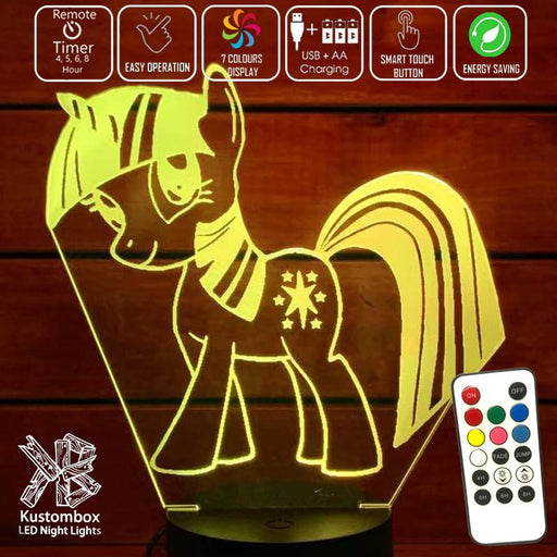 My Little Pony - 3D LED Night Light 7 Colours + Remote Control - Kustombox