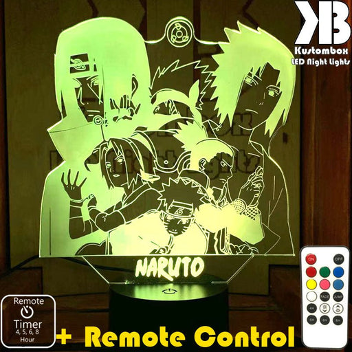 Naruto Aime Gang- LED Night Light 7 Colours + Remote Control - KustomboxNight Lights & Ambient LightingKustomboxStandard Size