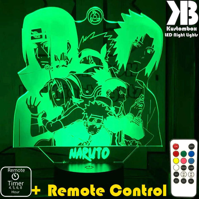 Naruto Aime Gang- LED Night Light 7 Colours + Remote Control - KustomboxNight Lights & Ambient LightingKustomboxStandard Size