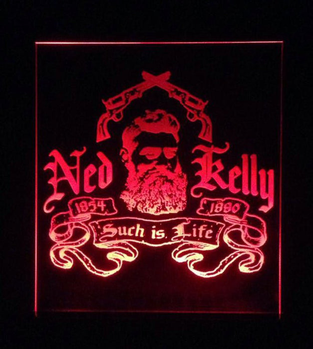 Ned Kelly Such is Life Wanted Dead or Alive 3D LED Night Light 7 Colours + Remote Control - Kustombox