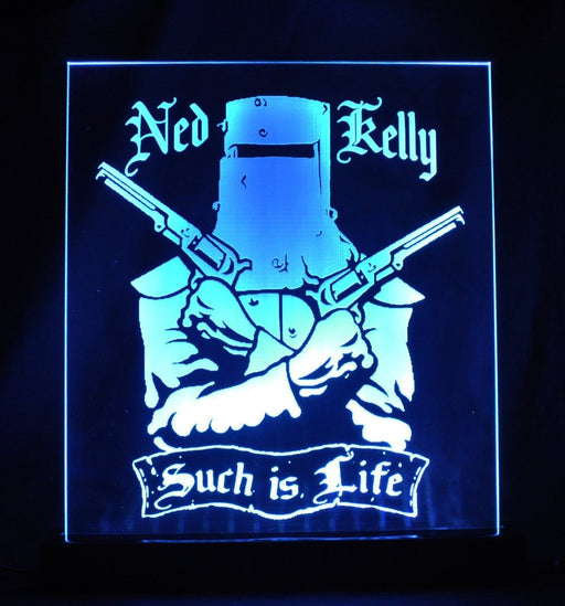 Ned Kelly Wanted Dead or Alive Such is Life 3D LED Night Light 7 Colours + Remote Control - Kustombox