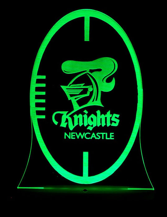 Newcastle Knights Rugby League Club 3D LED Night Light 7 Colours + Remote Control - Kustombox NRL