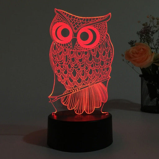 OWL - LED Night Light 7 Colours + Remote Control - Kustombox
