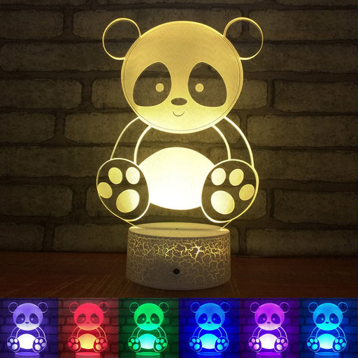 PANDA BEAR - 3D LED Night Light 7 Colours + Remote Control - Kustombox