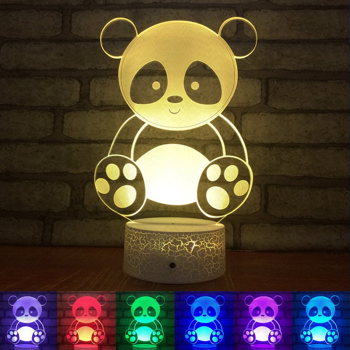 PANDA BEAR - 3D LED Night Light 7 Colours + Remote Control - Kustombox