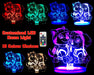 Paw Patrol Skye & Everest Personalised Name - 3D LED Night Light 7 Colours + Remote Control - Kustombox