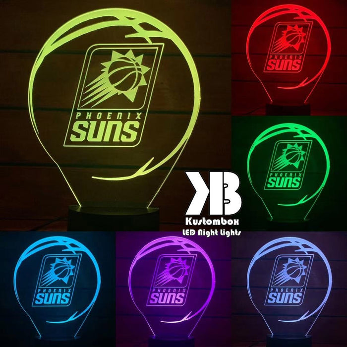 PHOENIX SUNS NBA BASKETBALL LED Night Light 7 Colours + Remote Control - Kustombox