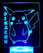 Pikachu Pokemon Personalised Name 3D LED Night Light 7 Colours + Remote Control - Kustombox