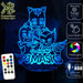 PJ Masks Catboy, Owlette and Gekko- 3D LED Night Light 7 Colours + Remote Control - Kustombox