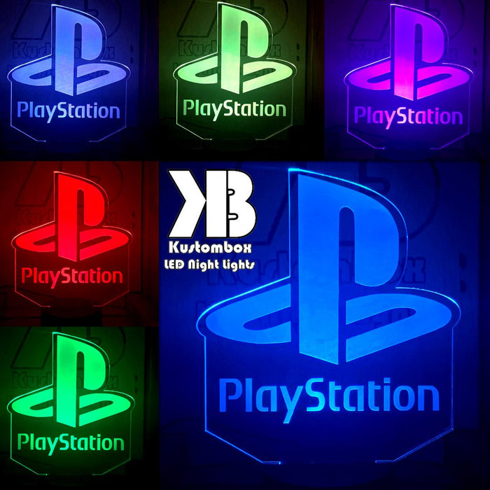 Playstation Logo - 3D LED Night Light 7 Colours + Remote Control - Kustombox