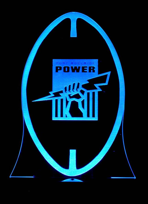 Port Adelaide Power Football Club Australian Football 3D LED Night Light 7 Colours + Remote Control - Kustombox AFL