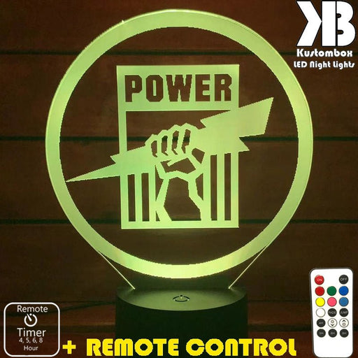 PORT POWER Football Club LED Night Light 7 Colours + Remote Control - Kustombox AFL