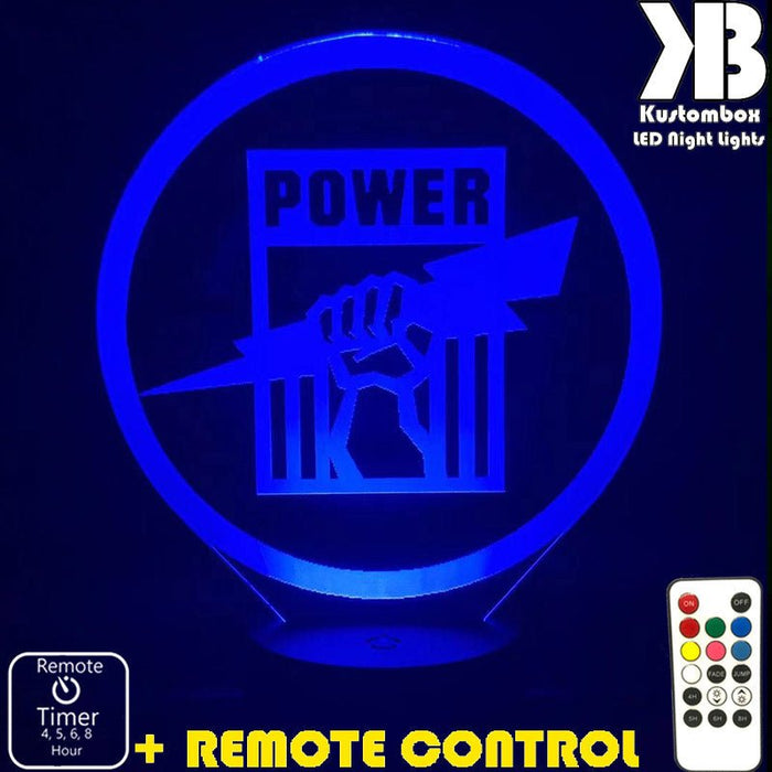 PORT POWER Football Club LED Night Light 7 Colours + Remote Control - Kustombox AFL
