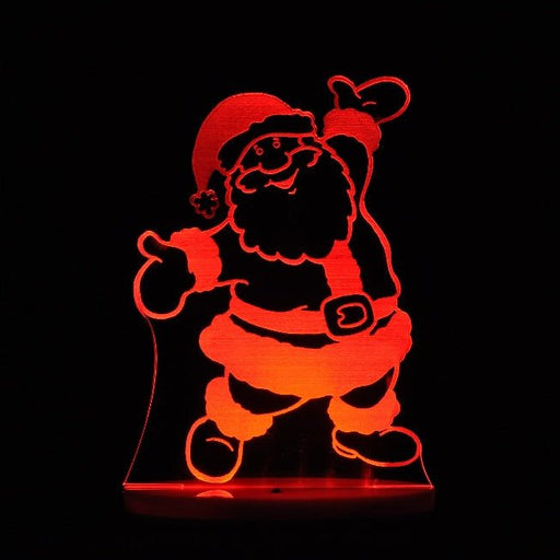 Santa Claus Christmas Light 3D LED Night Light 7 Colours + Remote Control - Kustombox xmas