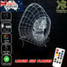 SKULL HOODY WIRE FRAME 3D LED Night Light 7 Colours + Remote Control - Kustombox