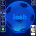 SOCCER BALL FOOTBALL PERSONALISED NAME 3D LED BATTERY - USB NIGHT LIGHT + REMOTE - Kustombox EFC