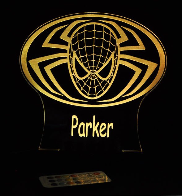 Spiderman Personalised Name - 3D LED Night Light 7 Colours + Remote Control - Kustombox