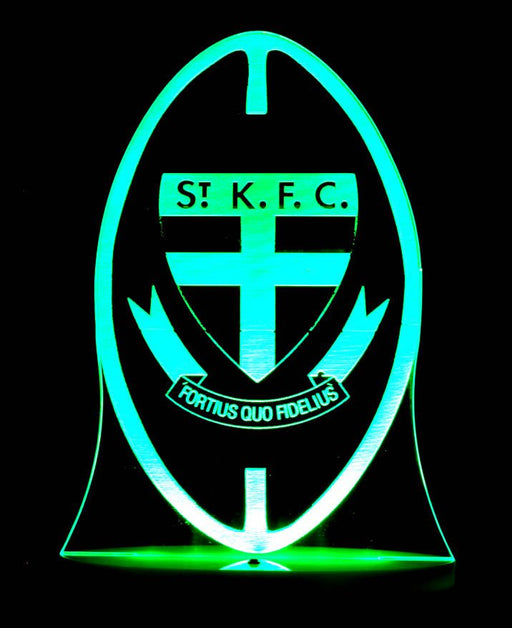 St Kilda Saints Football Club Australian Football 3D LED Night Light 7 Colours + Remote Control - Kustombox AFL