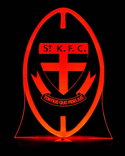 St Kilda Saints Football Club Australian Football 3D LED Night Light 7 Colours + Remote Control - Kustombox AFL