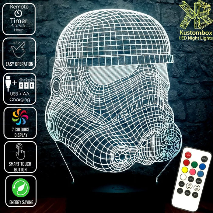 Star Wars Rebel Stormtrooper - LED Night Light 7 Colours + Remote Control - Kustombox