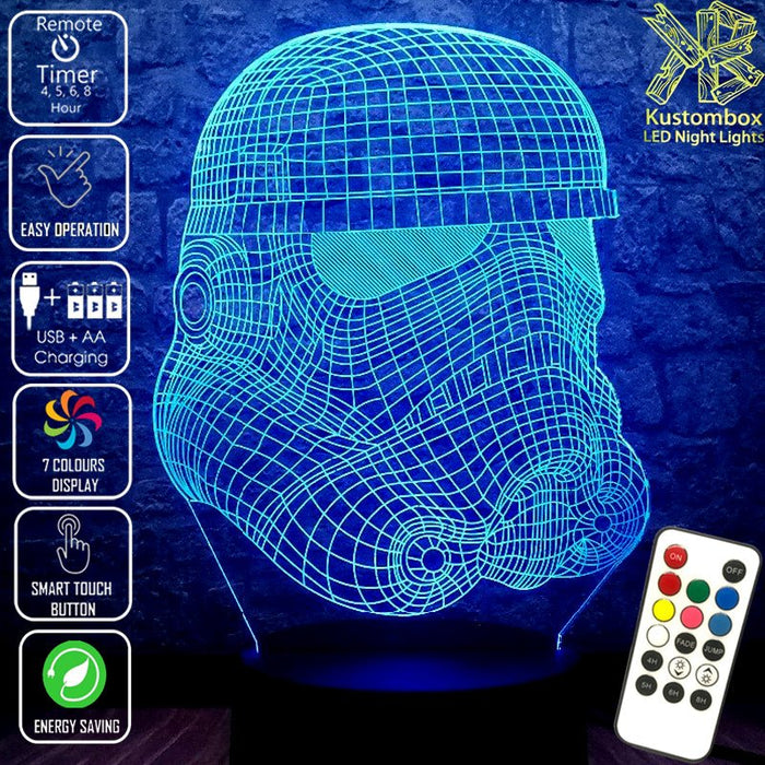 Star Wars Rebel Stormtrooper - LED Night Light 7 Colours + Remote Control - Kustombox