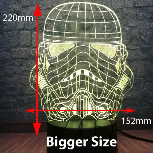 Storm Trooper Star Wars Wire Mask Helmet - LED Night Light 7 Colours + Remote Control - Kustombox