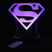 Superman Logo Personalised Name - 3D LED Night Light 7 Colours + Remote Control - Kustombox dc comics
