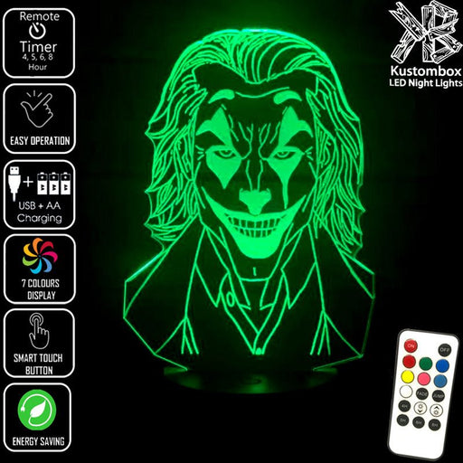The Joker Batman - LED Night Light 7 Colours + Remote Control - Kustombox