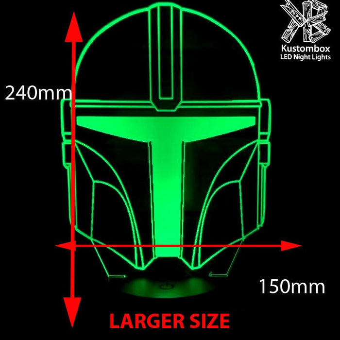 The Mandalorian beskar'gam Helmet - LED Night Light 7 Colours + Remote Control - Kustombox star wars