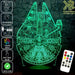 The Millennium Falcon Star Wars - LED Night Light 7 Colours + Remote Control - Kustombox