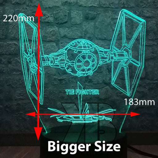 Tie Fighter Star Wars - LED Night Light 7 Colours + Remote Control - Kustombox