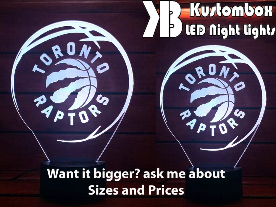 TORONTO RAPTORS NBA BASKETBALL LED Night Light 7 Colours + Remote Control - Kustombox