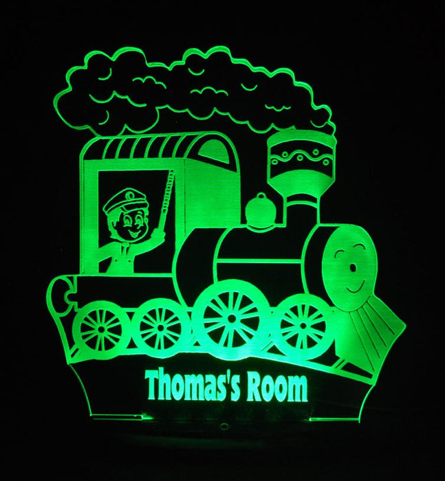 Train Personalised Name - 3D LED Night Light 7 Colours + Remote Control - Kustombox