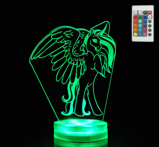 Unicorn Pegasus 3D LED Night Light 7 Colours + Remote Control - Kustombox