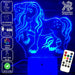 UNICORN PONY WHITE BASE - 3D LED Night Light 7 Colours + Remote Control - Kustombox