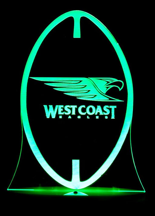 West Coast Eagles Football Club Australian Football 3D LED Night Light 7 Colours + Remote Control - Kustombox AFL