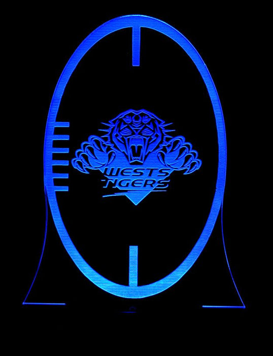 West Tigers Rugby League Club 3D LED Night Light 7 Colours + Remote Control - Kustombox NRL