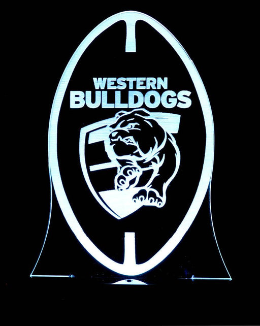 Western Bulldogs Football Club Australian Football 3D LED Night Light 7 Colours + Remote Control - Kustombox AFL